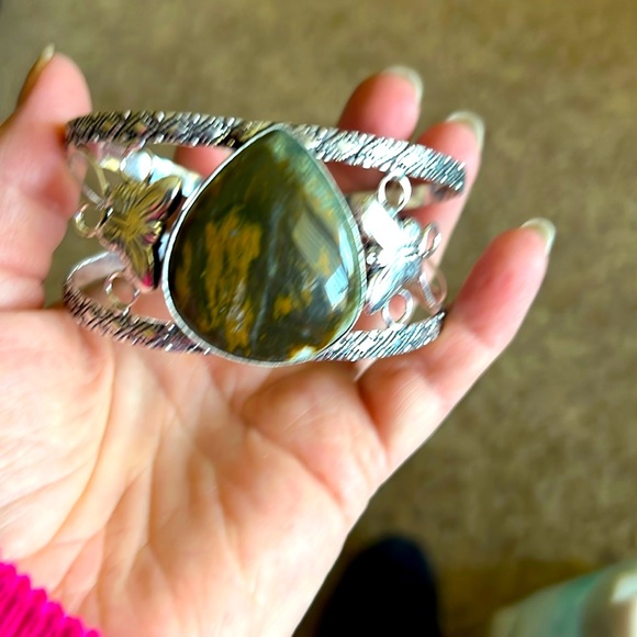 Ocean Jasper Gemstone Cuff - Picture 1 of 3